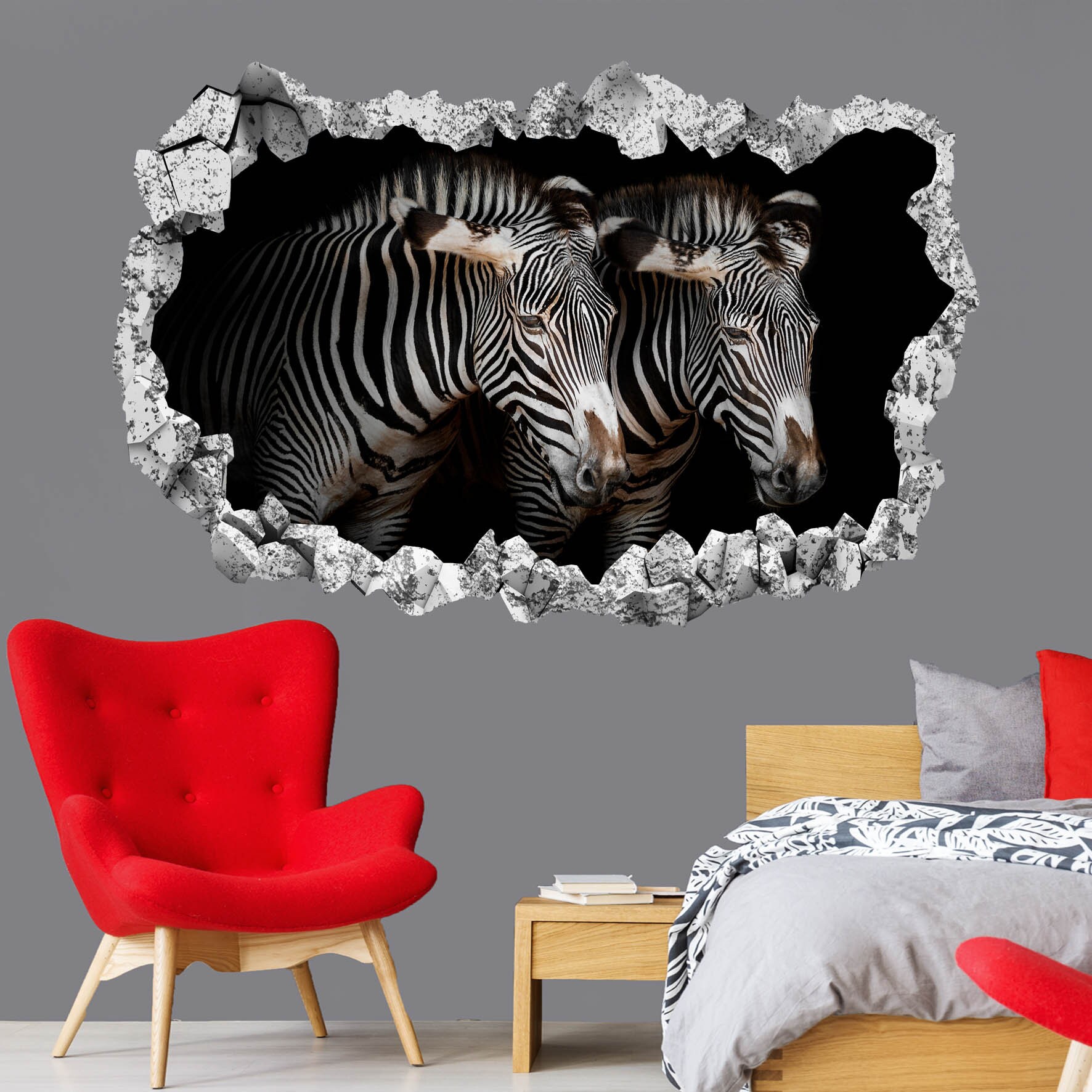 Zebra Animal Wall Decal Sticker Mural Poster Print Art Home Bedroom ...