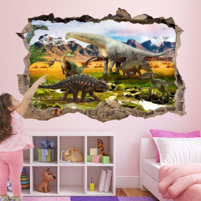 Dinosaurs Wall Decal Sticker Mural Print Art Kids Bedroom Etsy