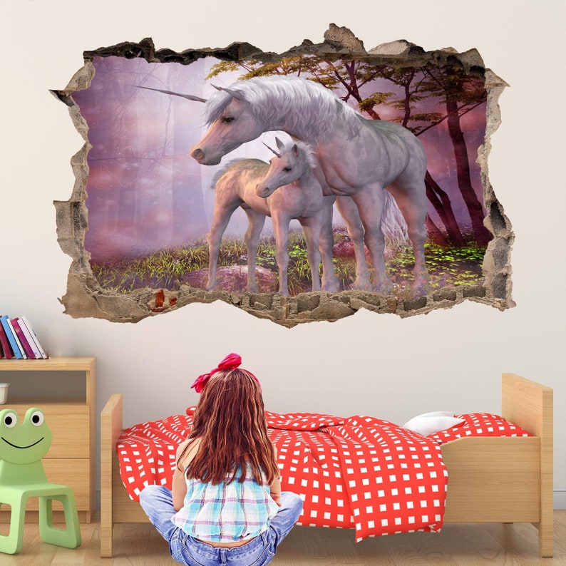 Unicorn Fairy Forest Wall Decal Sticker Mural Poster Print Art Etsy
