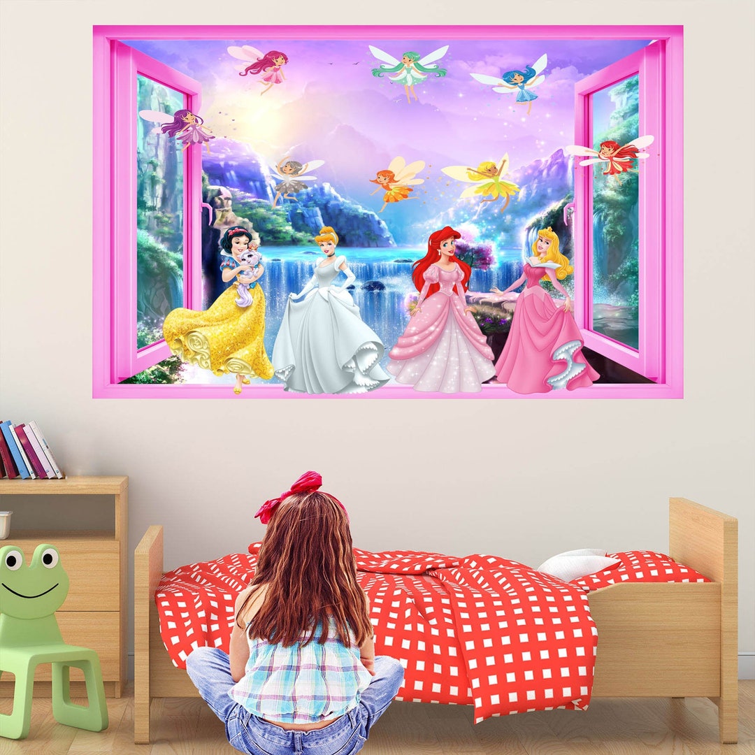 Princess Fairytale Wall Decal Sticker Mural Poster Print Art Kids Girls ...