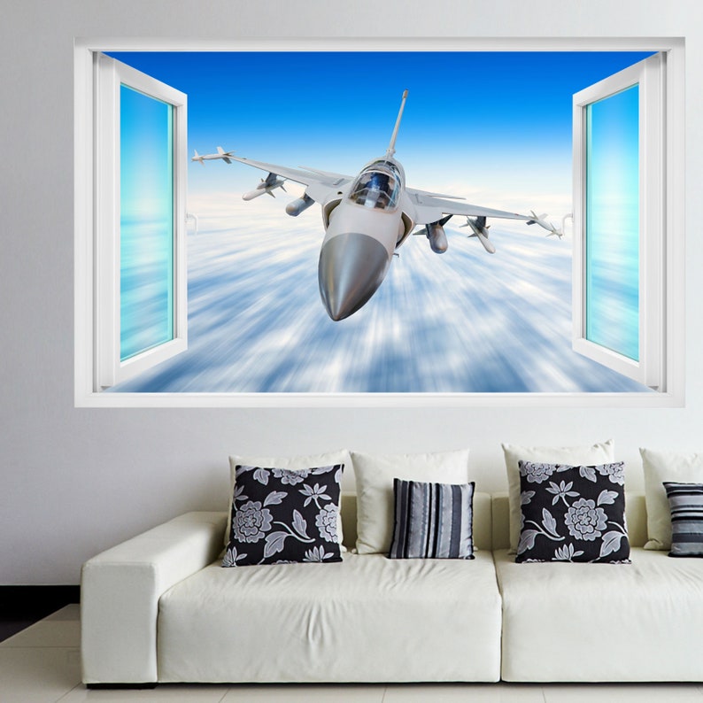 Jet Aircraft Military Wall Sticker Mural Decal Poster Print Art Kids Bedroom Home Decor EK21