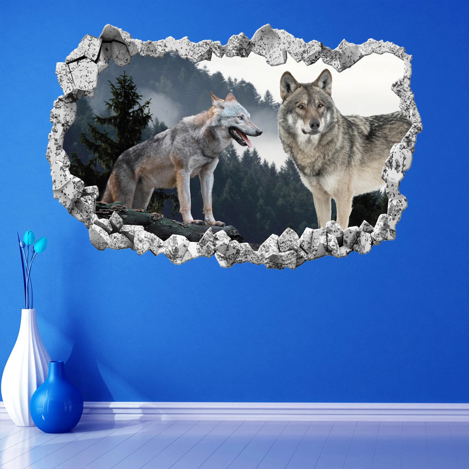 Wolf Wolves Animal Wall Decal Sticker Mural Poster Print Art Etsy
