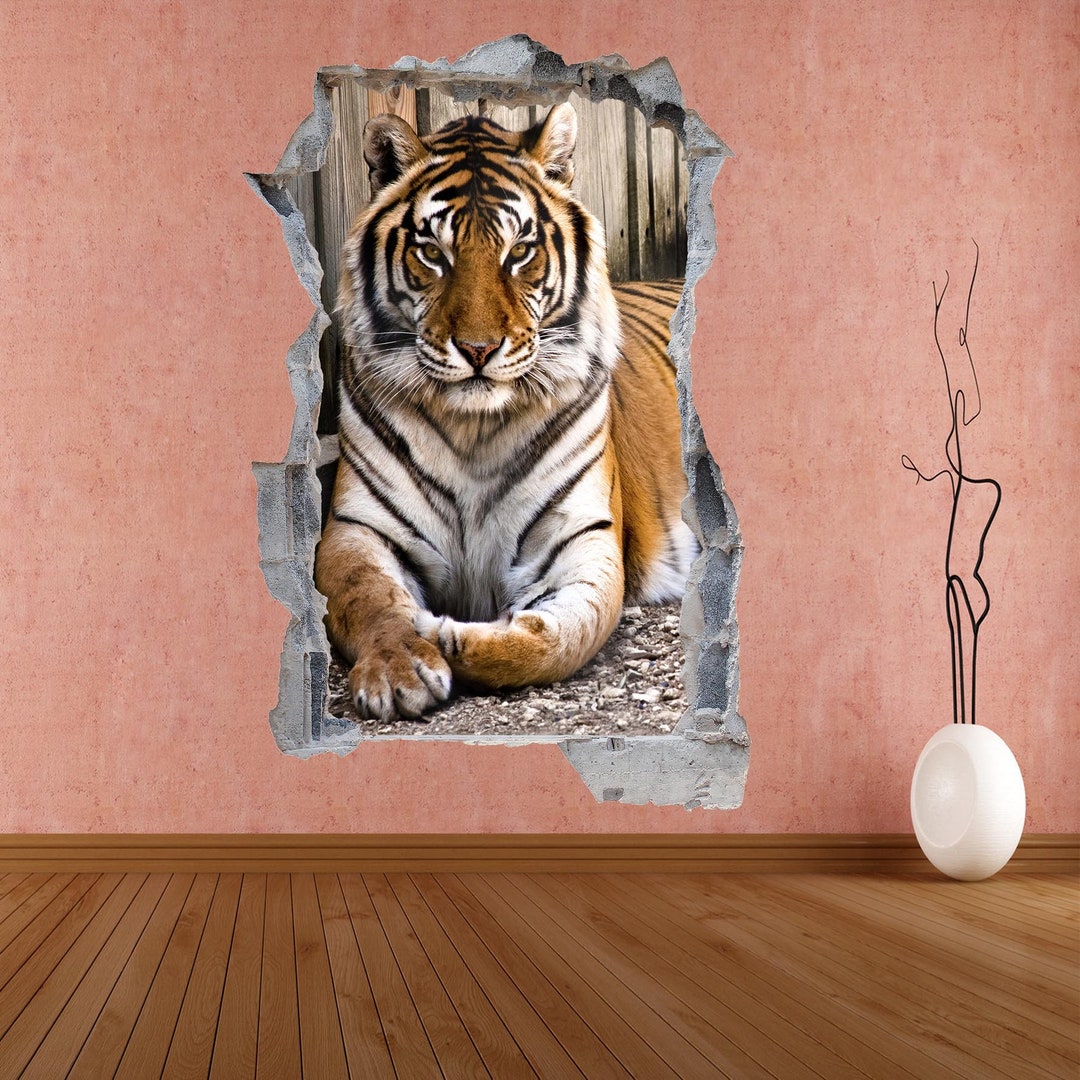 Tiger Wall Decal Sticker Mural Poster Print Art Home Decor Etsy