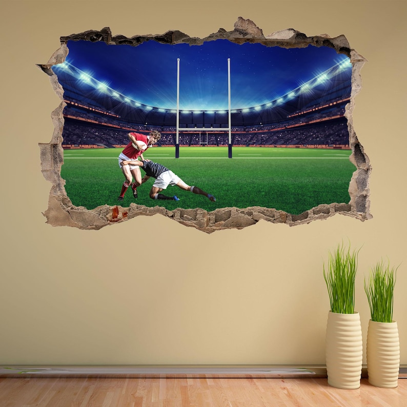 Rugby Stadium Players Wall Decal Sticker Mural Poster Print Etsy UK