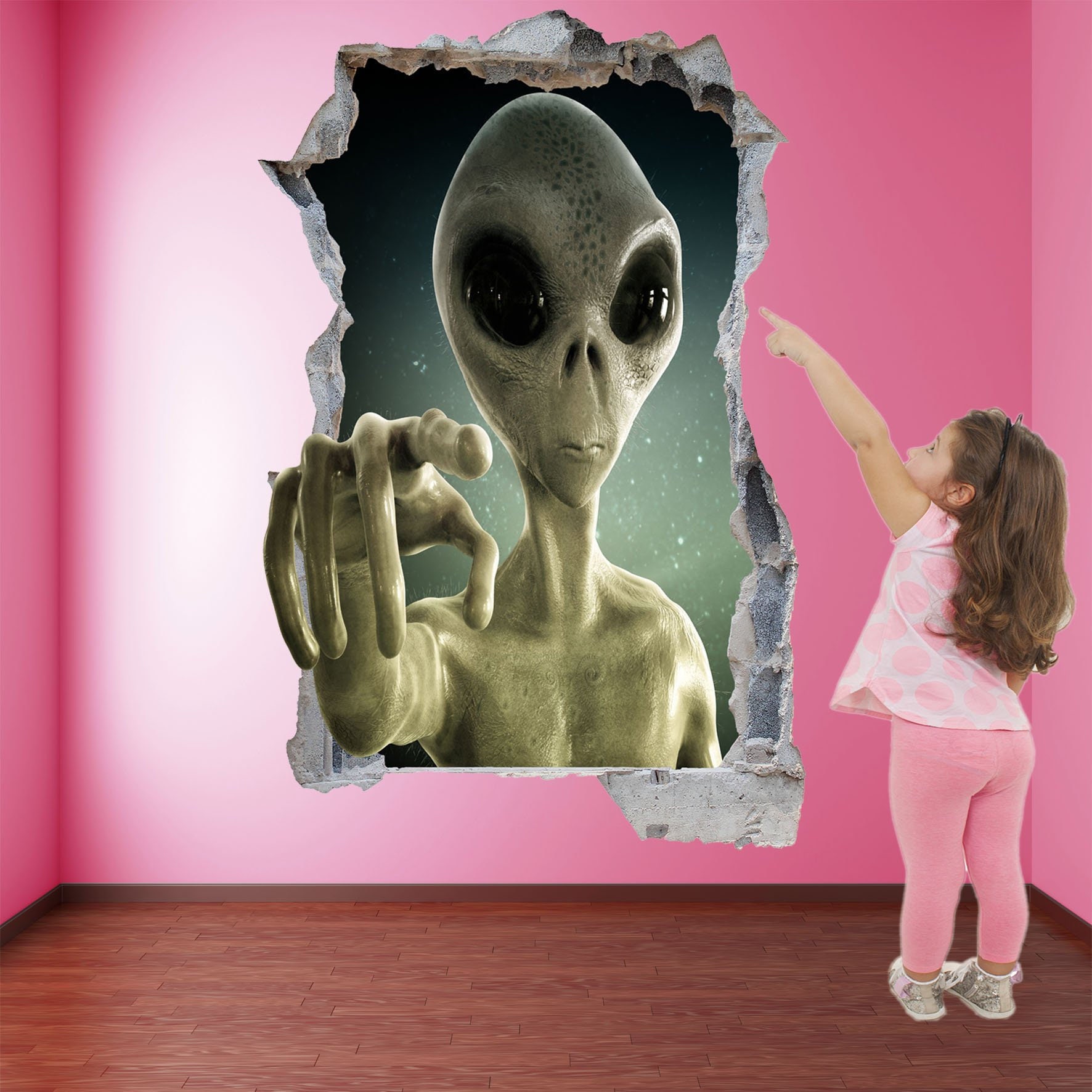 Alien Extraterrestrial Wall Sticker Mural Decal Kids Room Home Office Decor DB2 