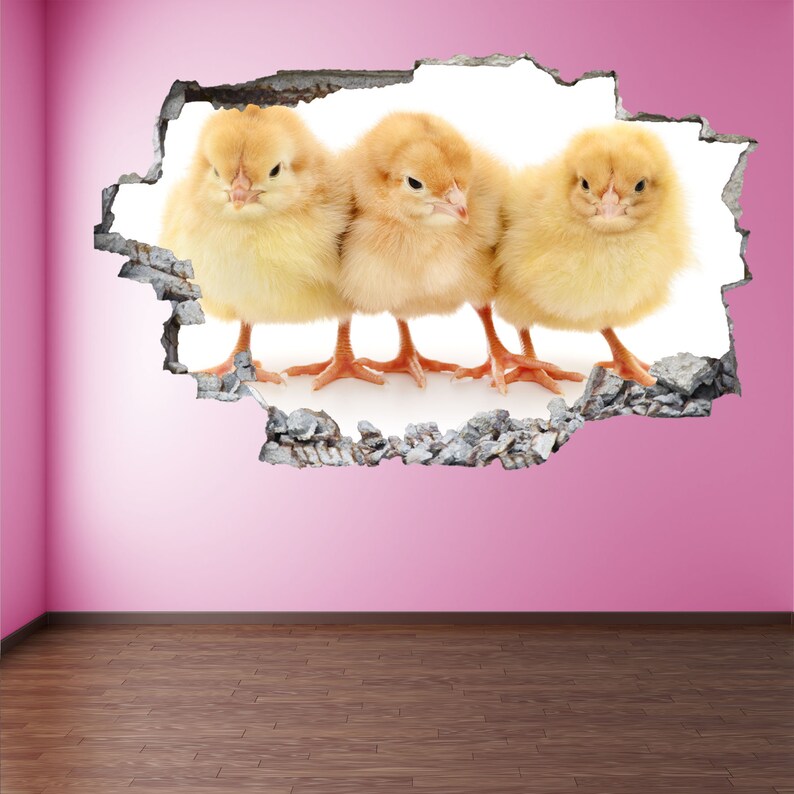 Cute Baby Chicks Wall Decal Sticker Mural Poster Print Art Kids Room ...