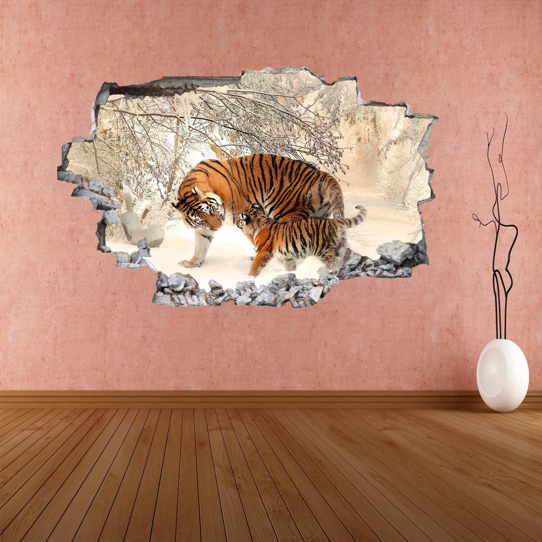 Tiger Wall Decal Sticker Mural Poster Print Art Home Decor Wild Animal ...
