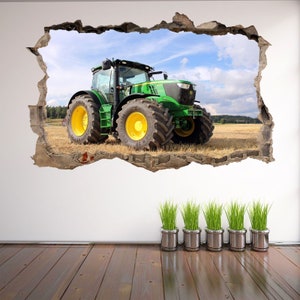 Sticker mural tracteur moderne décalcomanie murale affiche impression Art maison ferme décoration véhicule agricole machines BF10 image 4