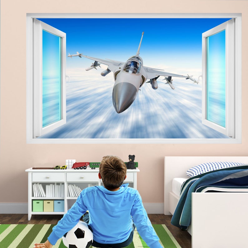 Jet Aircraft Military Wall Sticker Mural Decal Poster Print Art Kids Bedroom Home Decor EK21