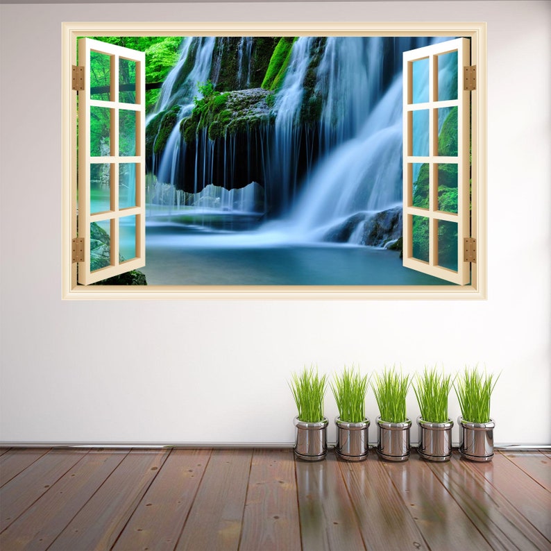 Waterfall Forest River Wall Decal Sticker Mural Poster Print Art Home ...