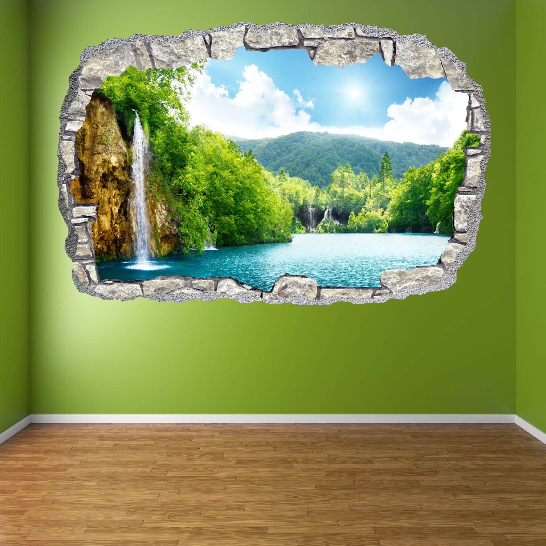 Waterfall Lake Wall Decal Sticker Mural Poster Print Art Home Etsy