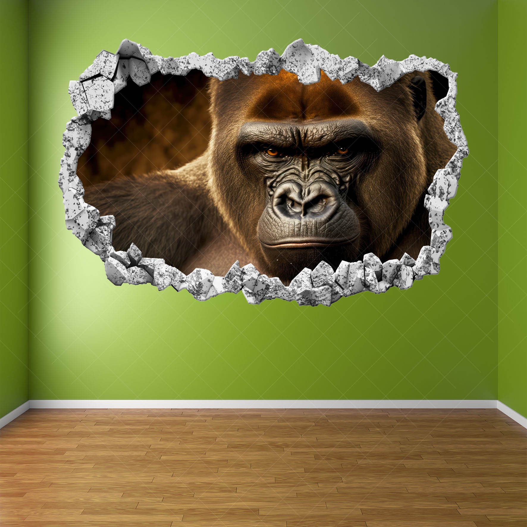 Gorilla Wall Decal Sticker Mural Poster Print Art Kids Bedroom Home ...