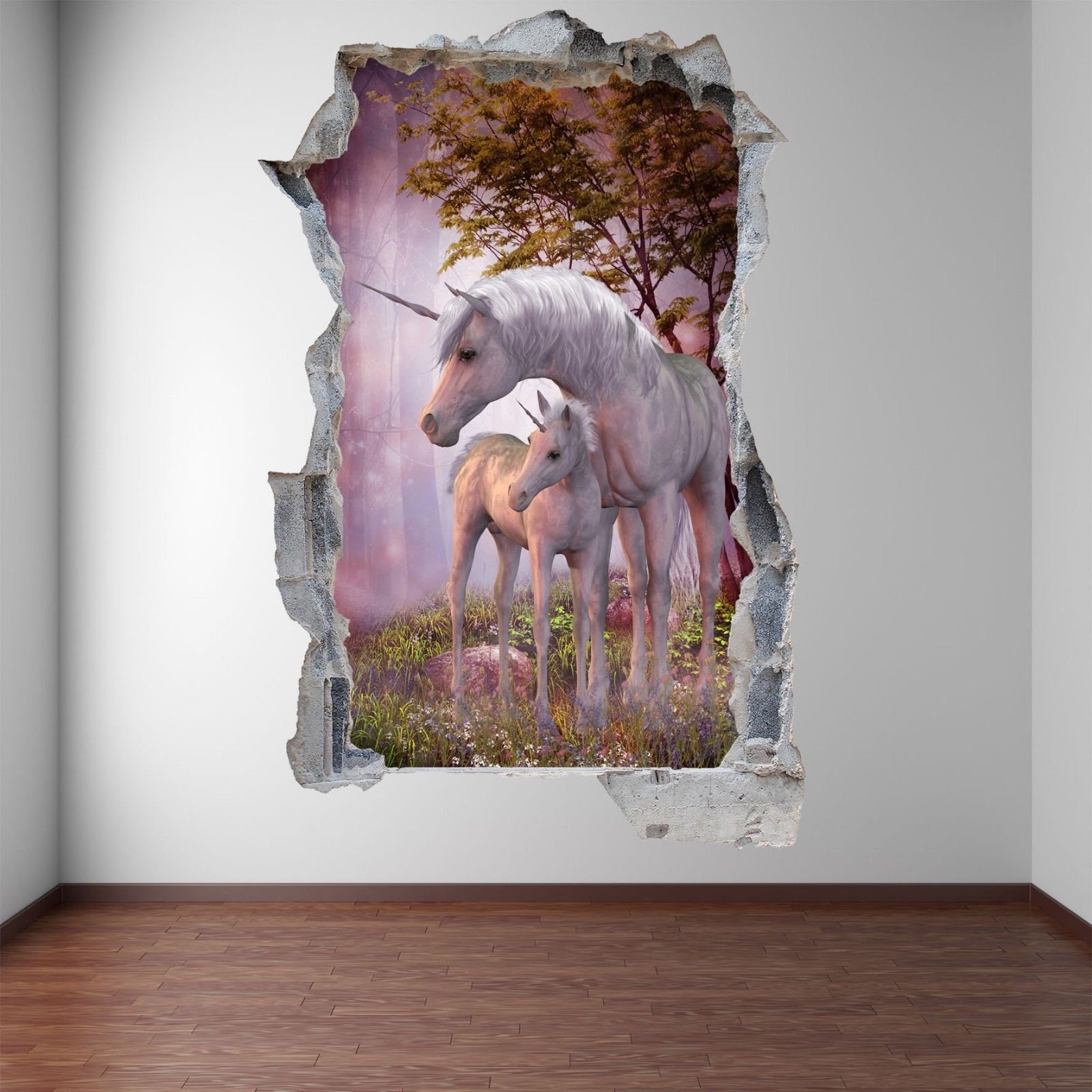 Unicorn Enchanted Forest Fantasy Wall Sticker Mural Decal Print Art ...
