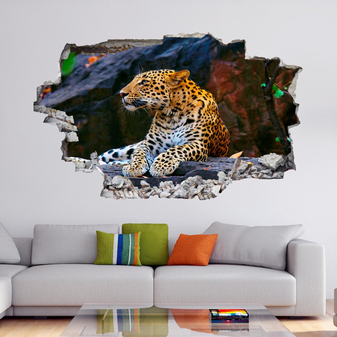 Leopard Wall Decal Sticker Mural Poster Animal Print Art Home Office ...