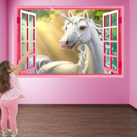 Unicorno Adesivo Murale Adesivo Poster Stampa Arte Bambini Ragazze Camera  da Letto Decor CT77 -  Italia