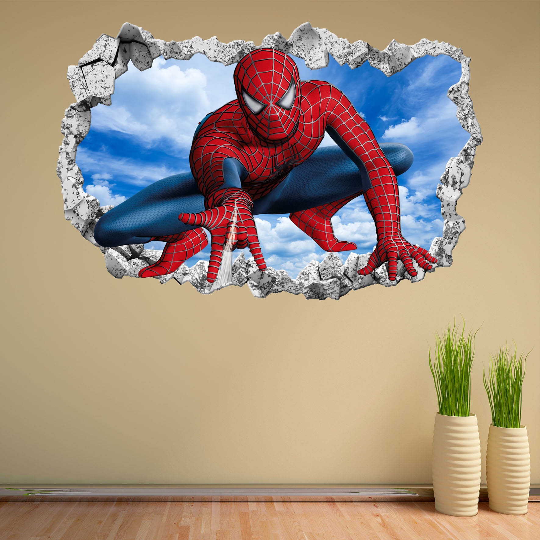 Spiderman Superhero Wall Decal Sticker Mural Poster Print Art Etsy