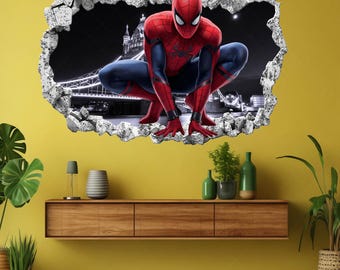 Spiderman Wall Sticker for Kids Bedroom | Superhero Decal | Boys Room Wall Art Mural