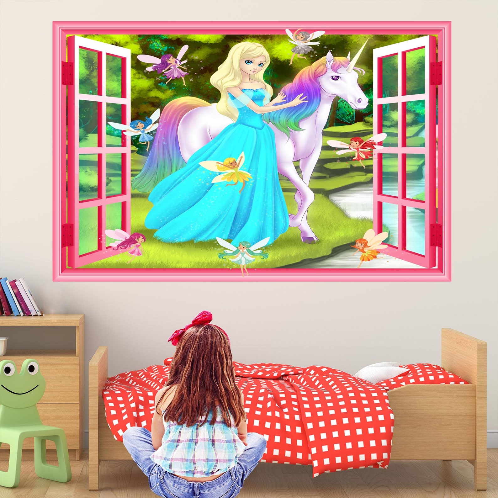 Unicorn Princess Fairies Wall Decal Sticker Mural Poster Print Art Kids ...