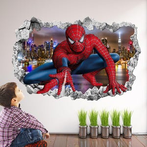 Spiderman superheld muurtattoo sticker muurschildering poster print kunst voor jongens slaapkamer decor - EA116