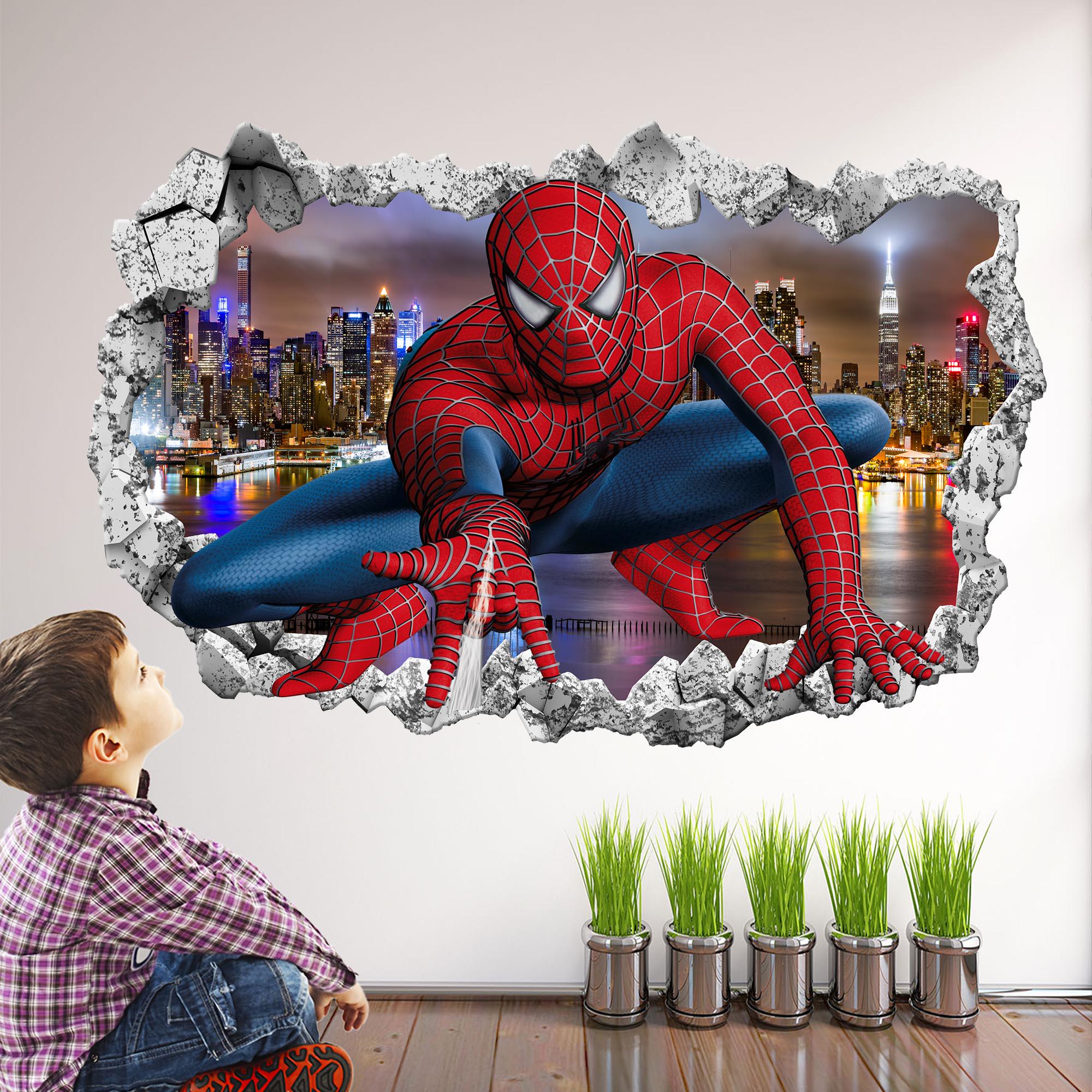 Spiderman Superhero Wall Decal Sticker Mural Poster Print Art for Boys Bedroom Decor - EA116