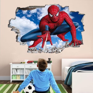 Sticker mural super-héros Spiderman, affiche murale, impression d'art, décoration de bureau à domicile, Spider Man EA52 image 2