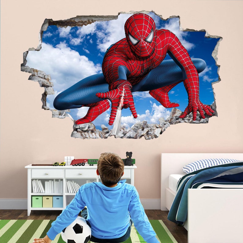 Spiderman Supereroe Adesivo Adesivo Murale Poster Stampa Art Home Office Decor Spider Man EA52 immagine 2