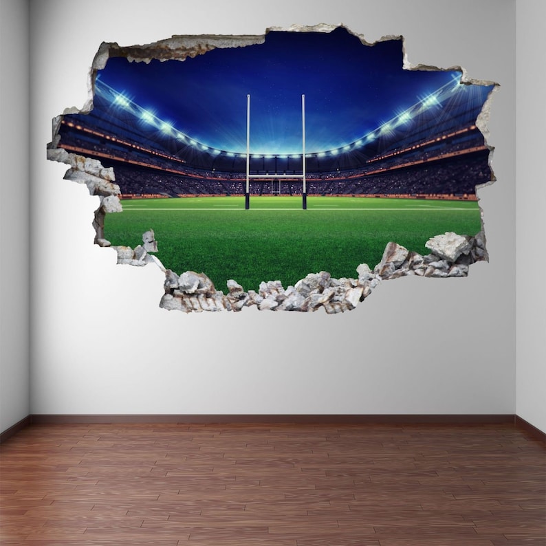 Rugby Stadium Sport Wall Sticker Murale Decalcomania Stampa Art BD68 immagine 6