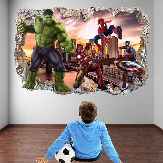 Spiderman Superhero Wall Art Stickers Mural Decal Kids Bedroom Decor EA50 