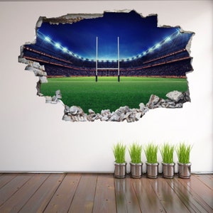 Autocollant Mural de Sport de stade de Rugby, décalcomanie murale imprimée, Art BD68 image 3