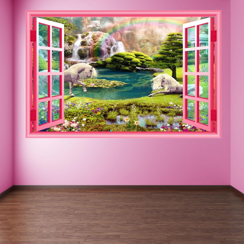 Unicorn Fairy Forest Fantasy Wall Decal Sticker Mural Poster Print Art ...