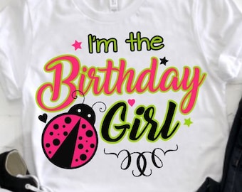 Ladybug svg, Birthday Girl Svg, Instant Download, Cricut svg, little girl svg, silhouette svg