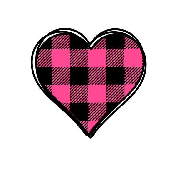 Download Free Pink Buffalo Plaid Heart Svg Valentines Svg Heart Svg Etsy SVG Cut Files