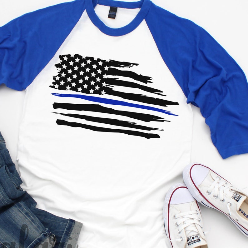 Download Thin Blue Line Flag svg Hero svg Ragged Flag svg Law | Etsy