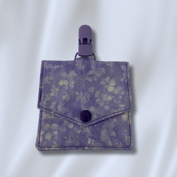 NG Tube Pocket - Japanese Purple Floral - Feeding Tube Pouch - Nasogastric Feeding Tube - NG Tube Pouch - Tubie Essentials