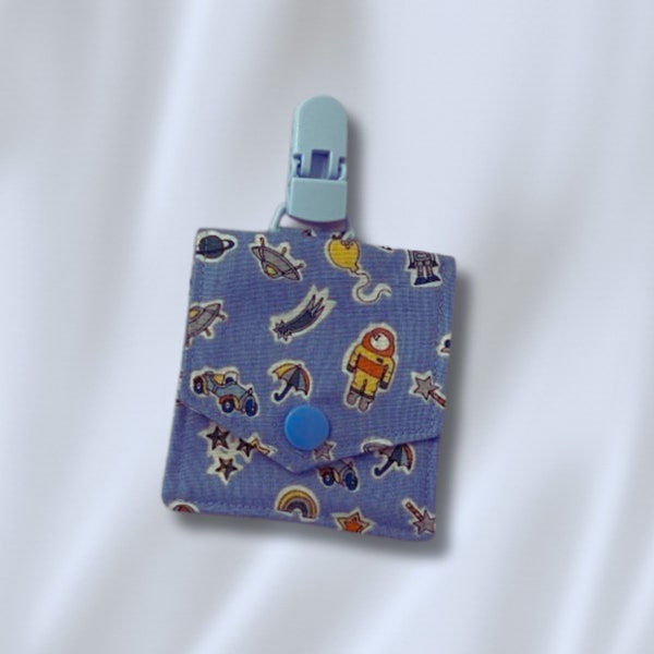 NG Tube Pouch Blue with fun print - NG Tube Pocket - Feeding Tube Pouch - Nasogastric Feeding Tube - Tubie Essentials - Tubie Warrior