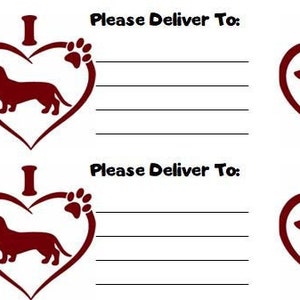 Dog I love Weenie Please Deliver Labels