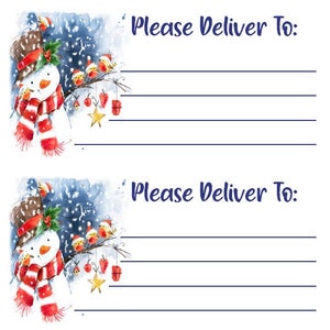 Snowman Little Birds Deliver To Labels