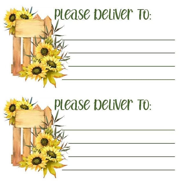 Sunflower Fence and Sign Please Deliver To