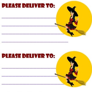 Holiday Halloween Witch Moon Please Deliver To Labels