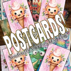 Pêche crème glacée avec fleurs (4) Cartes postales