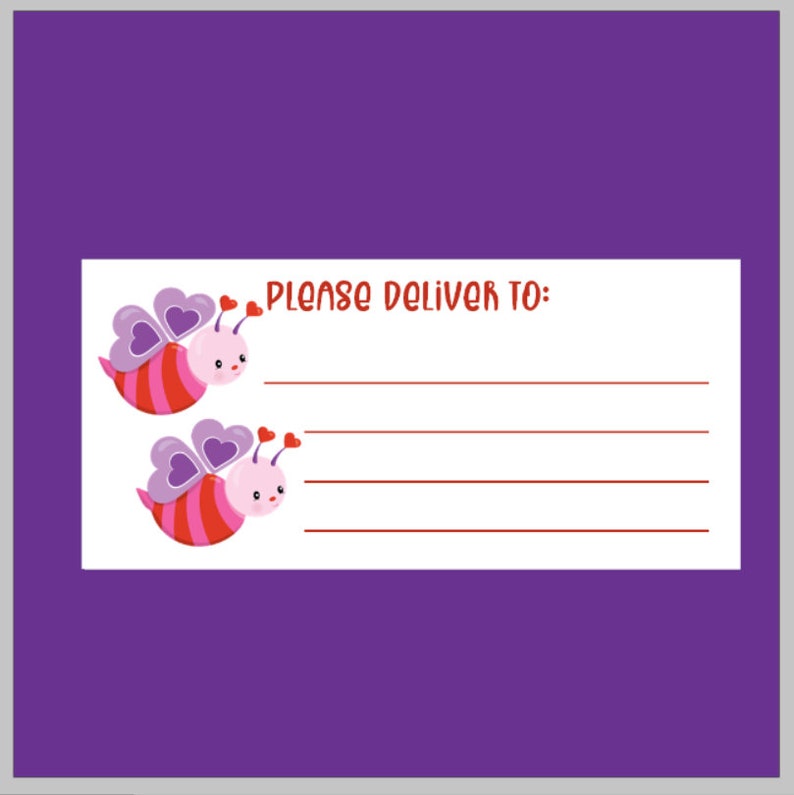 Bee Love Bug Purple 2 Bugs PDT Please Deliver To Label image 1