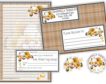 Cow with Stars Address, Please Deliver To, Stationery, Stickers and Tag Insert Options :D