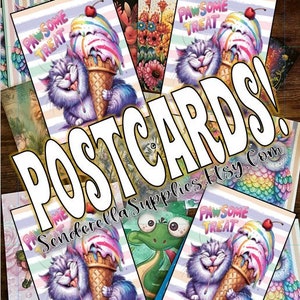 Gâterie pawsome pour chat Big Kitty (4) Cartes postales