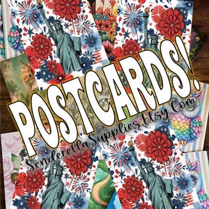 Lady Liberty patriotique avec fleurs 5/29 Cartes postales