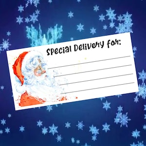 Santa Clause Magical Profile to Right Please Deliver To Label PDT