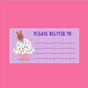 Holiday Cupcake with Chocolate Bunny Ears Please Deliver To Label