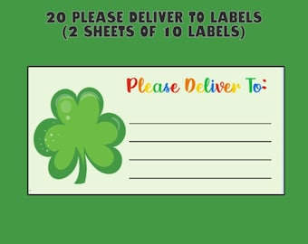 Holiday St Patricks Day Llama Shamrock 2 greensTheme Please Deliver To Labels