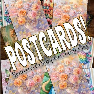 Postal con ramo de flores en color naranja y rosa