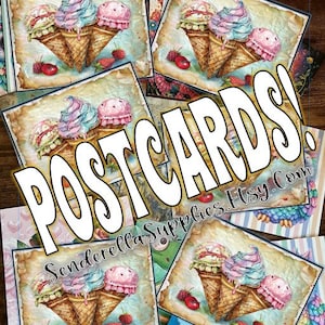 Cornets de crème glacée 3 vintage (4) Cartes postales