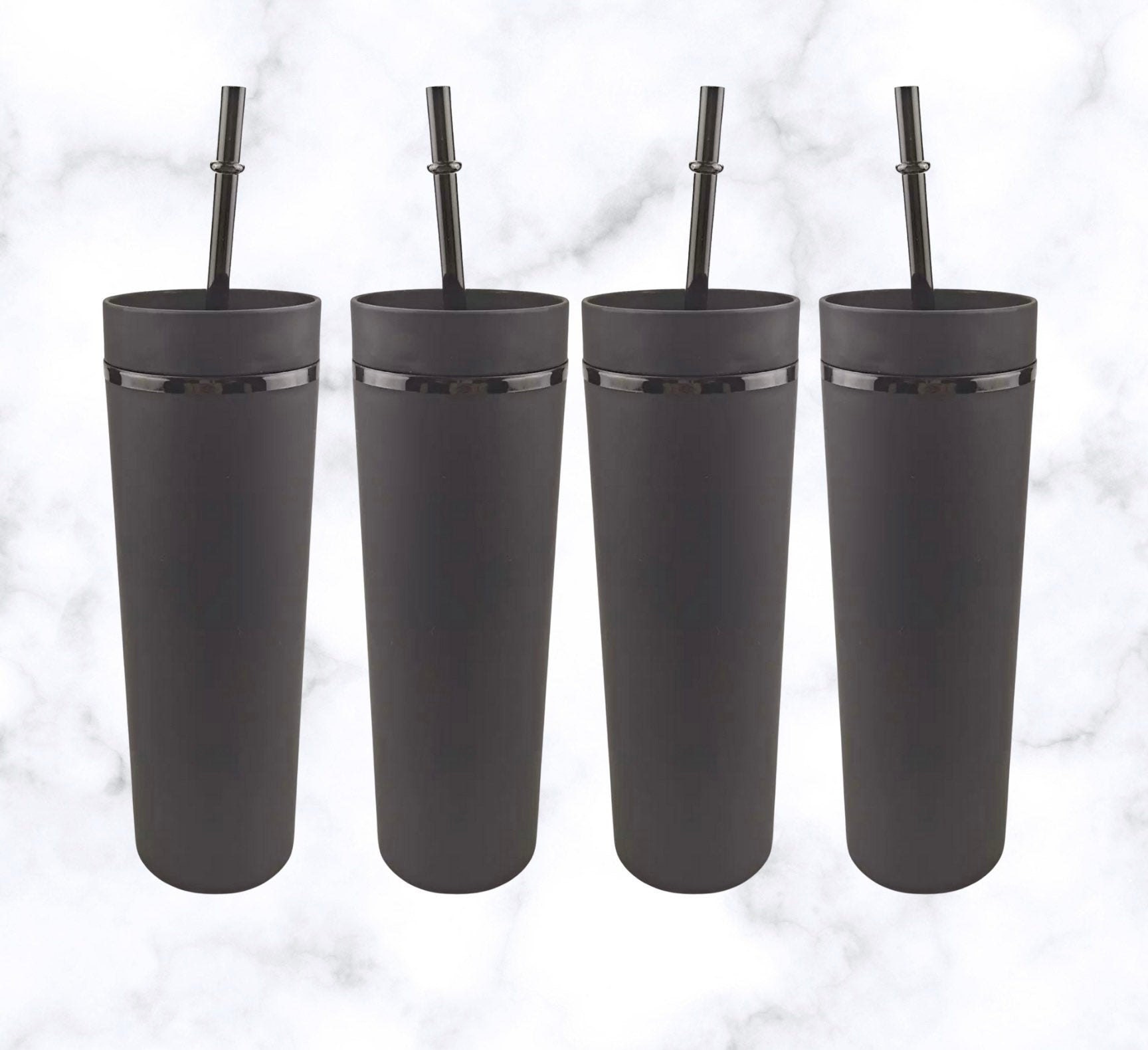 12 Pack Black Matte Tumbler Bulk Skinny Tumbler Wholesale Etsy